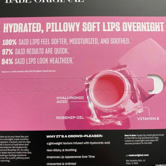 Babe Original (NEW) Overnight Lip Mask - 2 Pack! - Picture 4 of 5